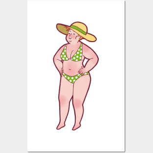 chubby green bikini Posters and Art